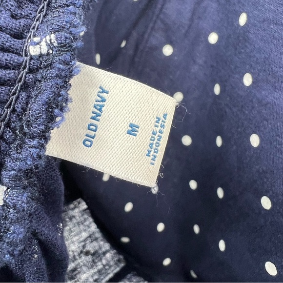 Old Navy Linen Navy polka dot jumpsuit Pockets‎ Smocked Back - Picture 10 of 15